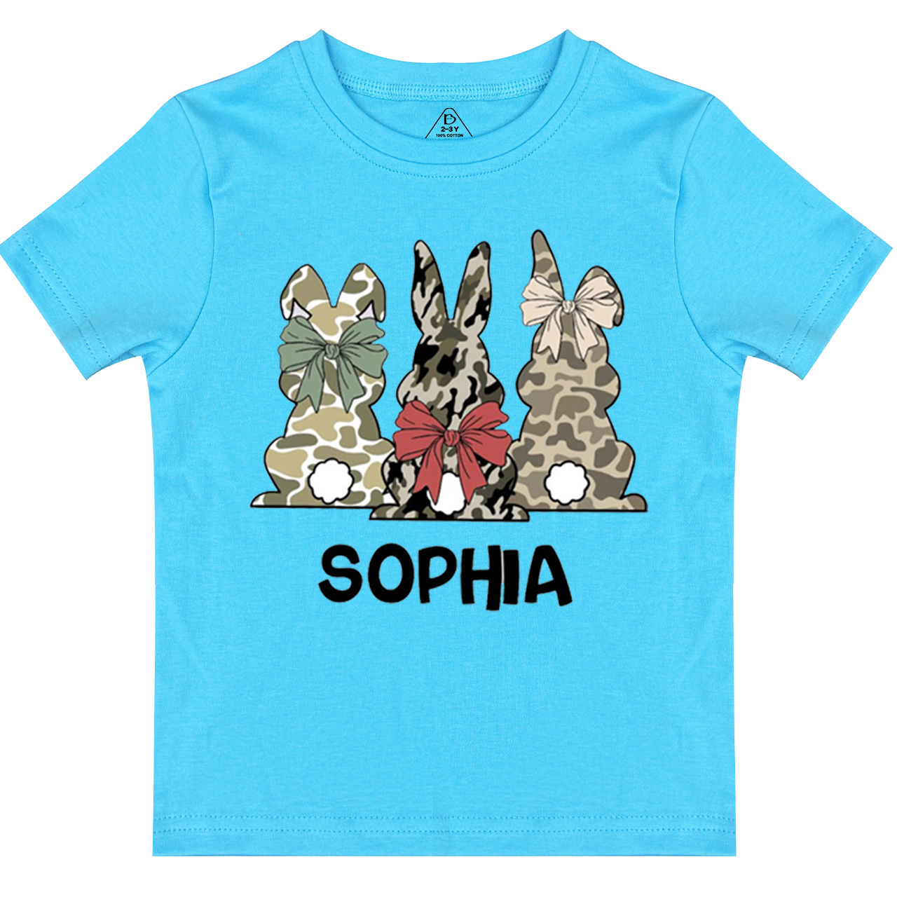 Personalized Name Camouflage Easter Bunny Toddler&Kid's Tees Beepumpkin