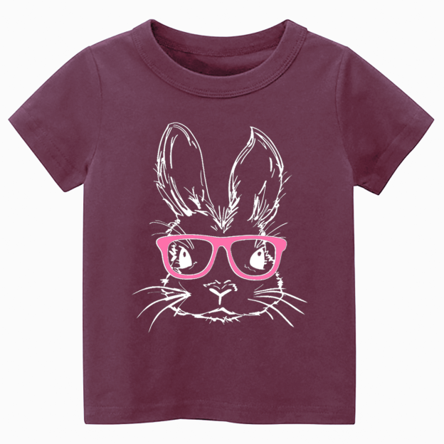 Easter Bunny With Pink Glasses Toddler&Kid's Tees Beepumpkin