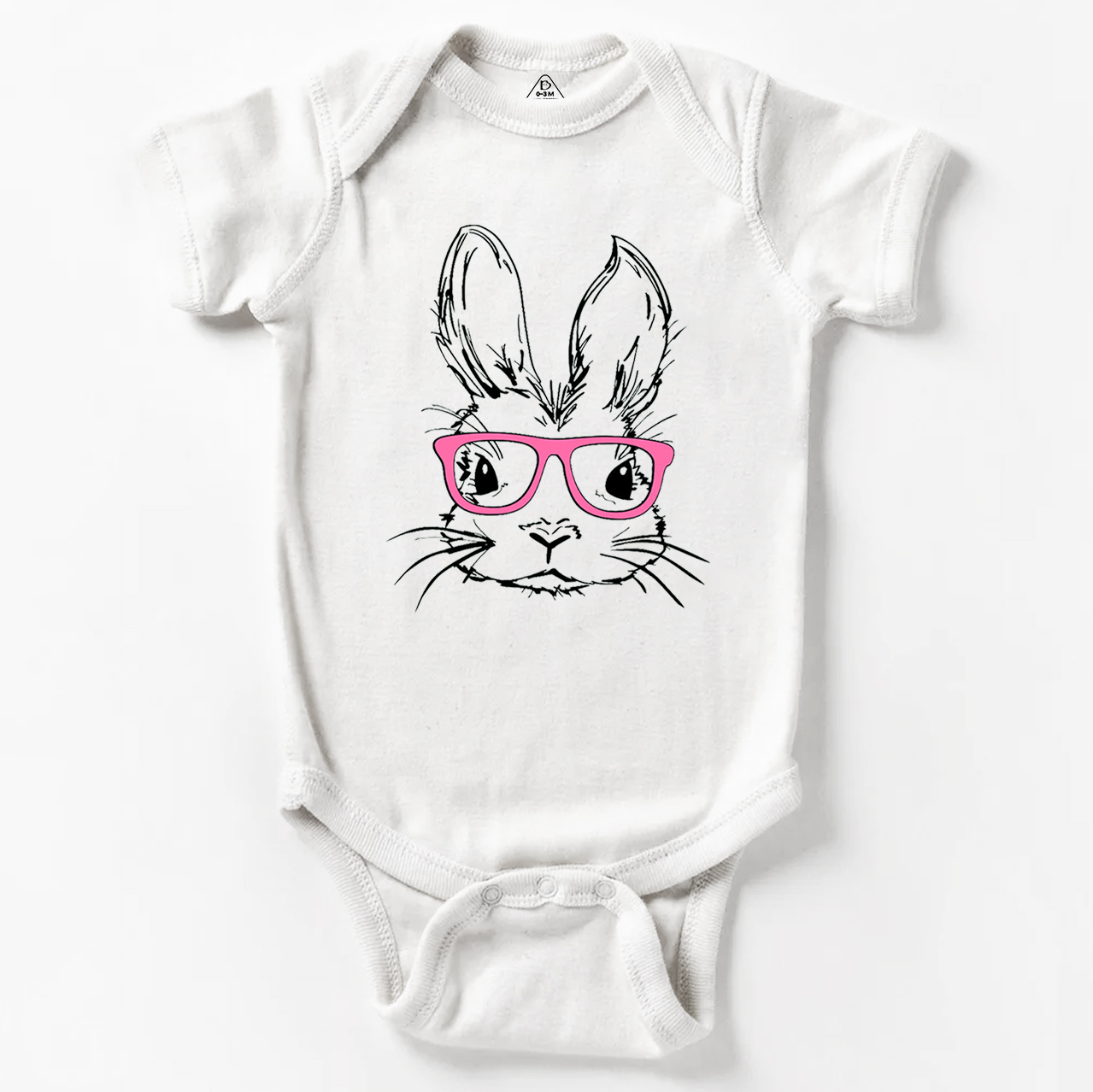 Easter Bunny With Pink Glasses Bunny Bodysuit Beepumpkin