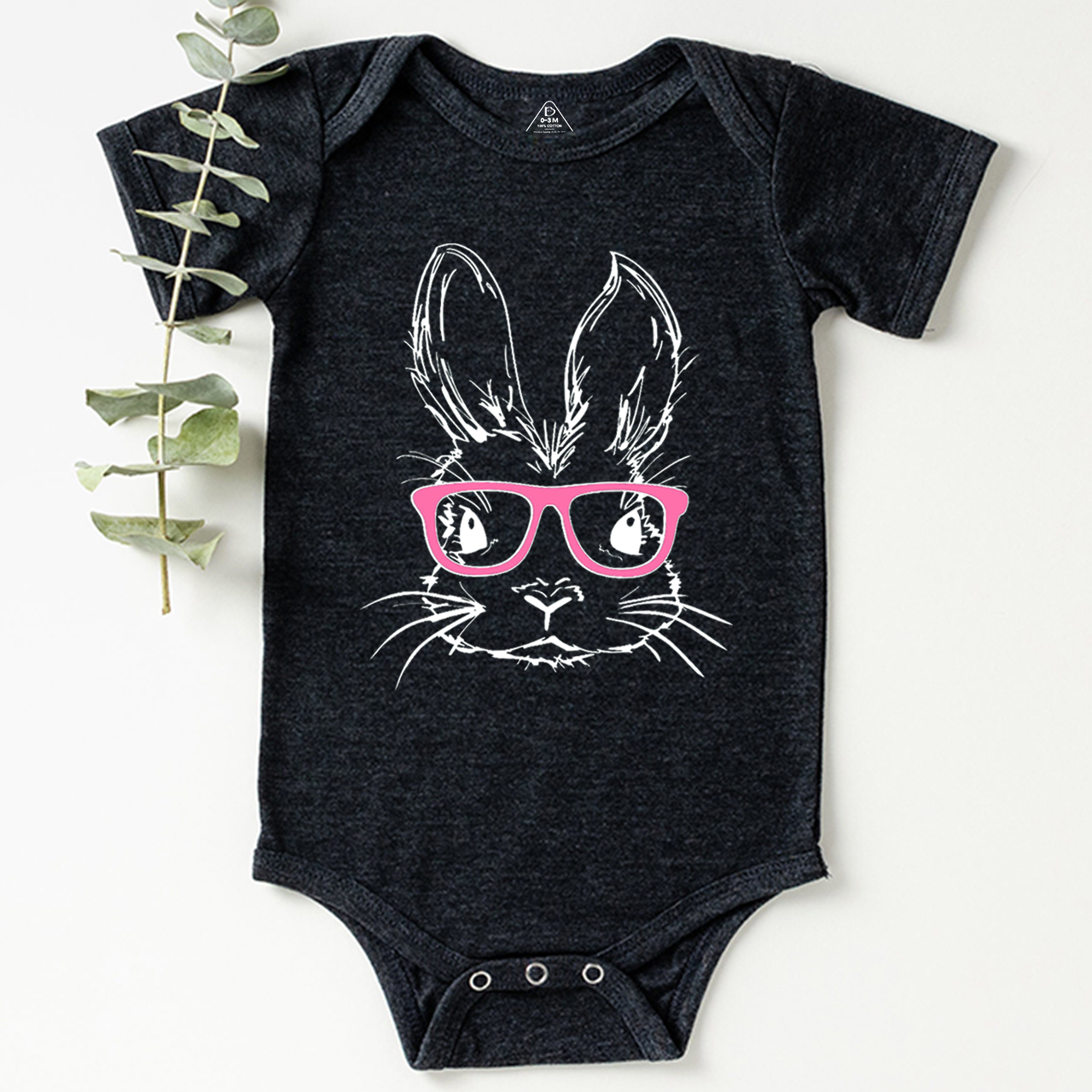 Easter Bunny With Pink Glasses Bunny Bodysuit Beepumpkin