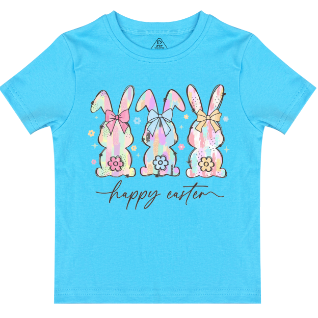 Colorful Easter Bunny Trio Toddler&Kid's Tees Beepumpkin