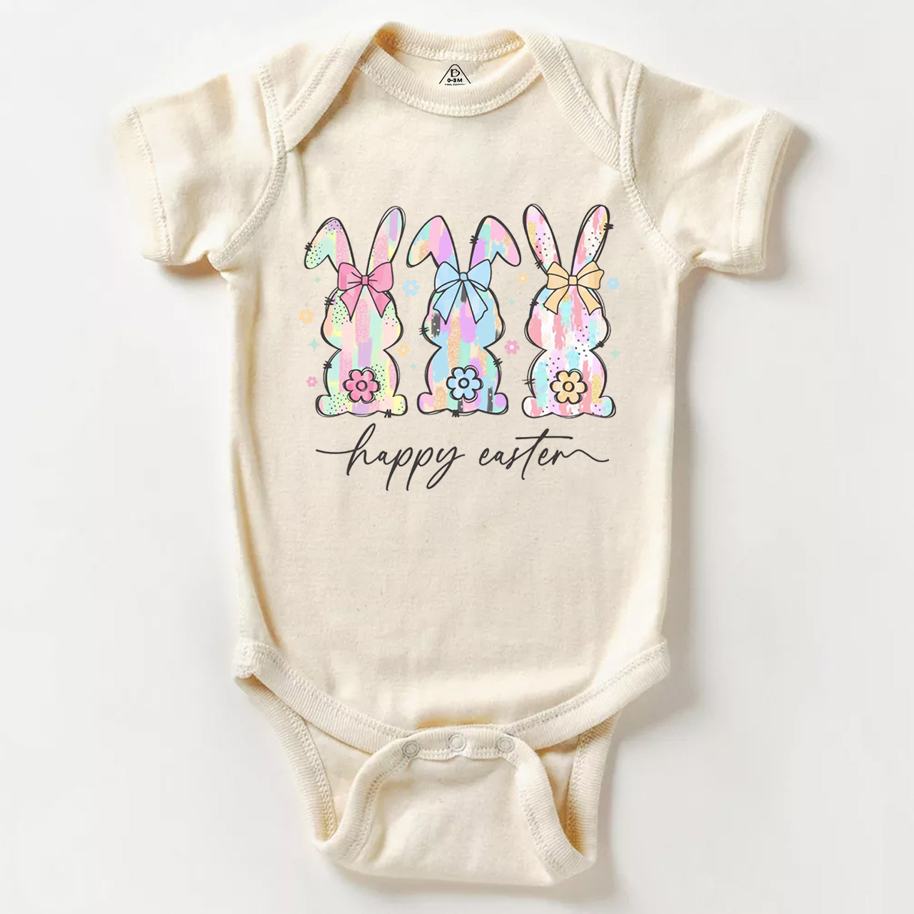 Colorful Easter Bunny Trio Bodysuit Beepumpkin