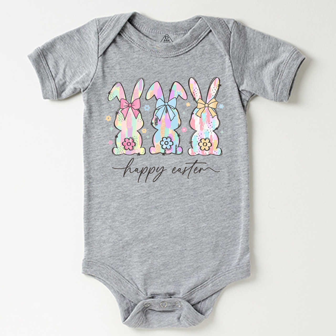 Colorful Easter Bunny Trio Bodysuit Beepumpkin