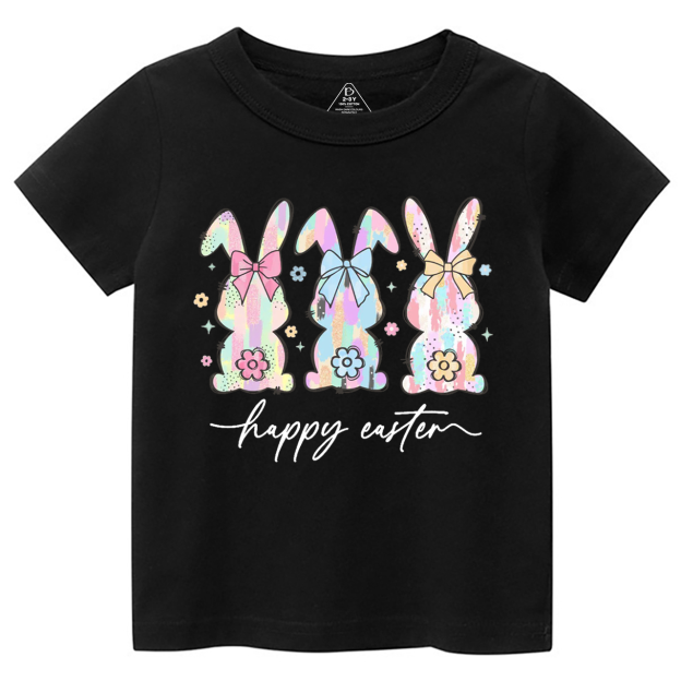 Colorful Easter Bunny Trio Toddler&Kid's Tees Beepumpkin