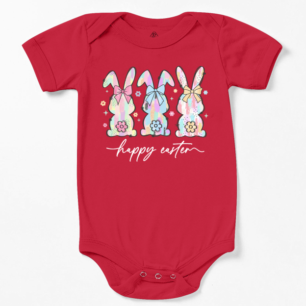 Colorful Easter Bunny Trio Bodysuit Beepumpkin