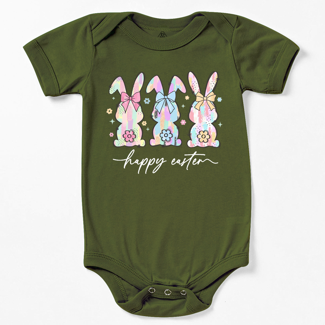 Colorful Easter Bunny Trio Bodysuit Beepumpkin