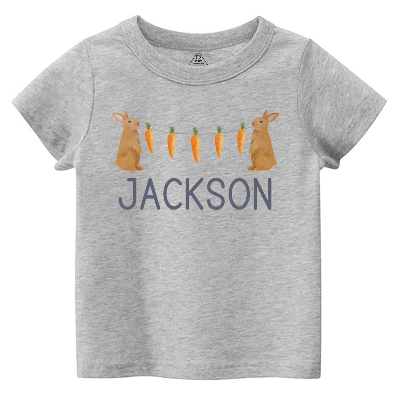 Personalized Name Bunny Carrot Easter Toddler&Kid's Tees Beepumpkin