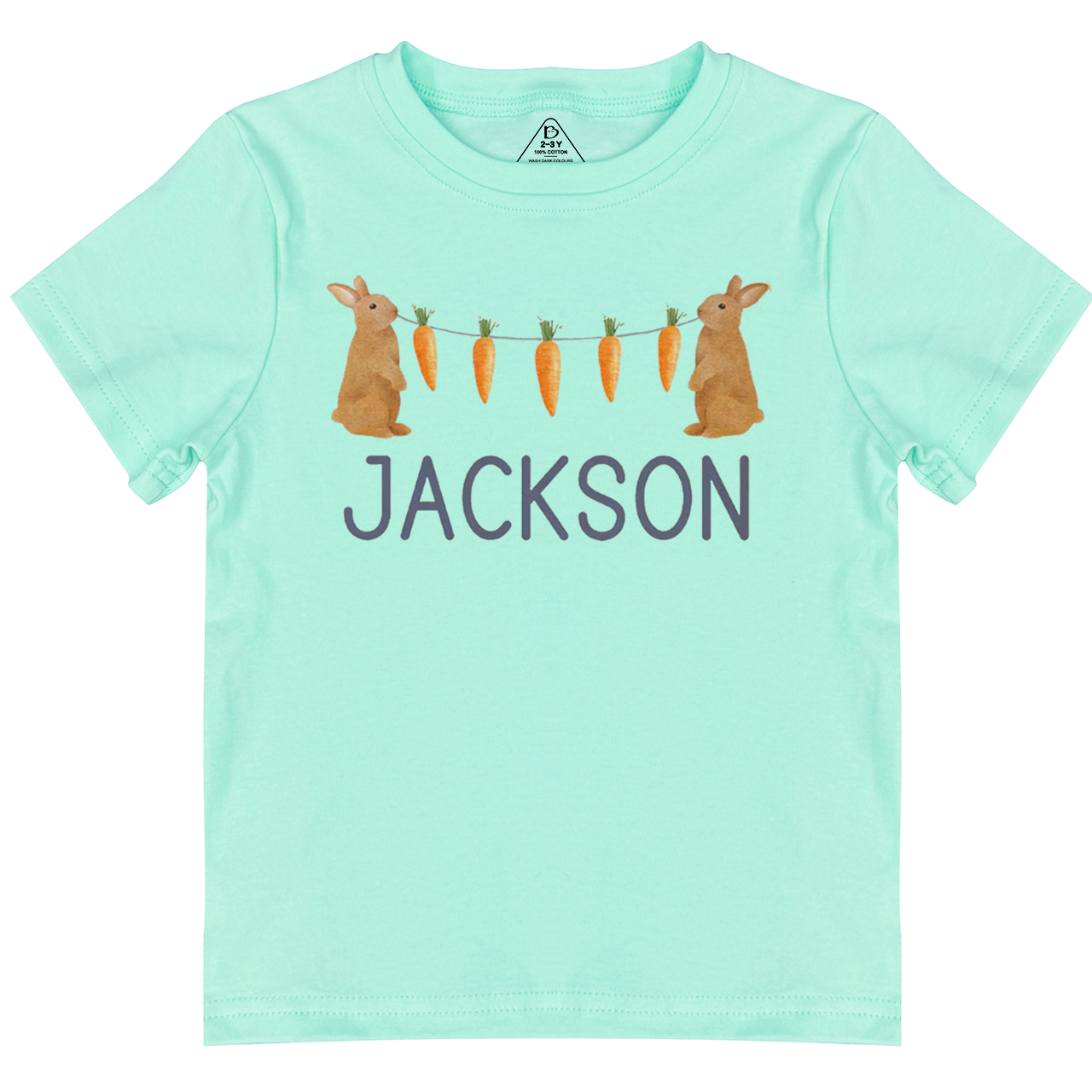 Personalized Name Bunny Carrot Easter Toddler&Kid's Tees Beepumpkin