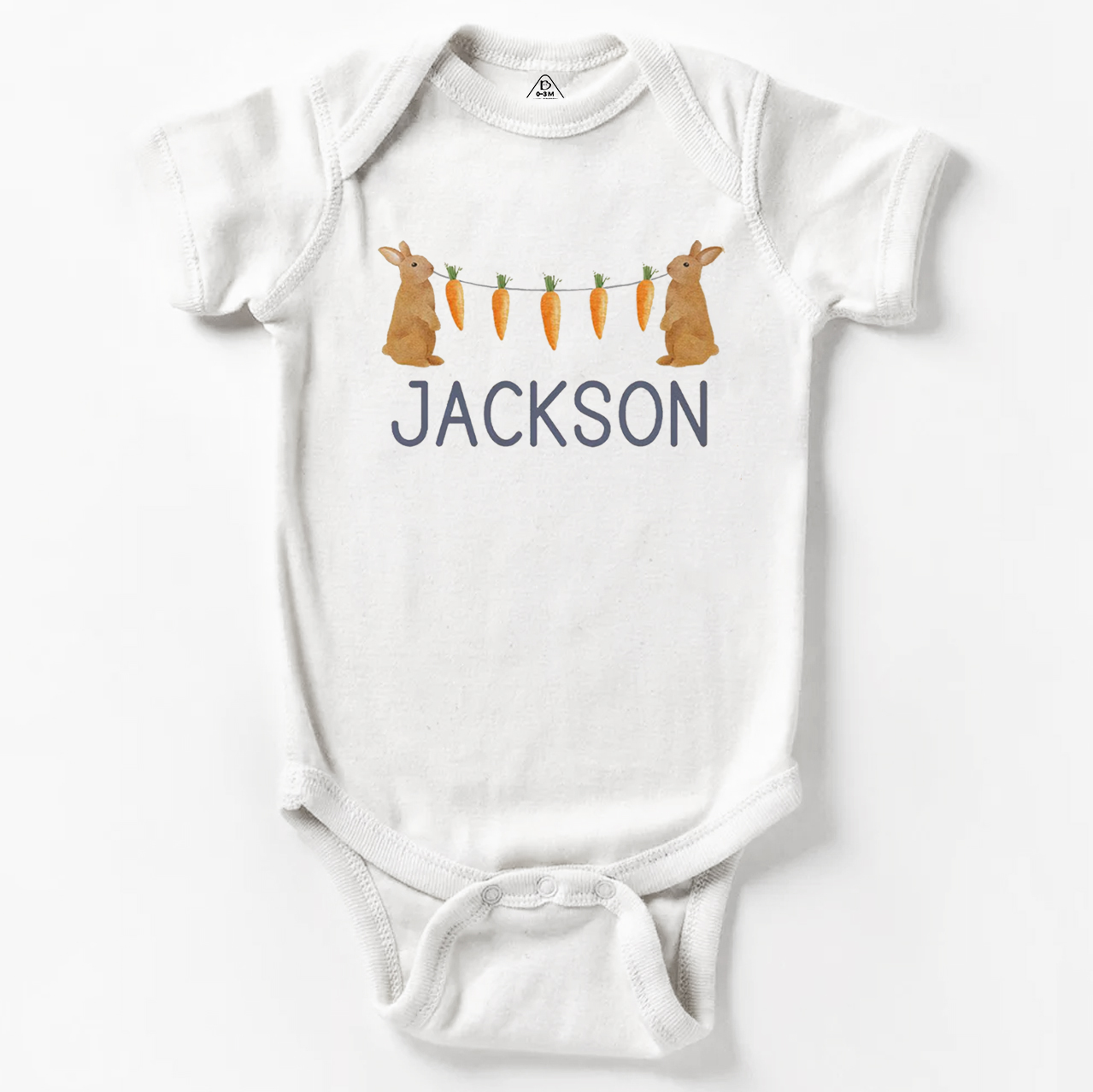 Personalized Name Bunny Carrot Easter Bodysuit Beepumpkin