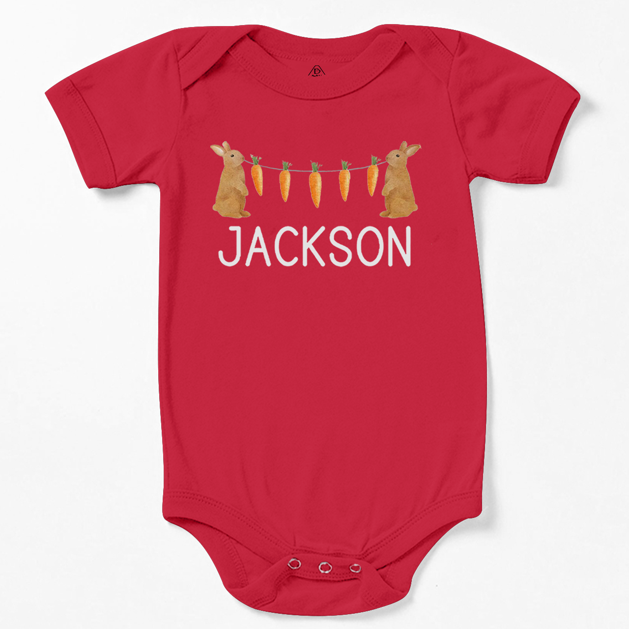 Personalized Name Bunny Carrot Easter Bodysuit Beepumpkin