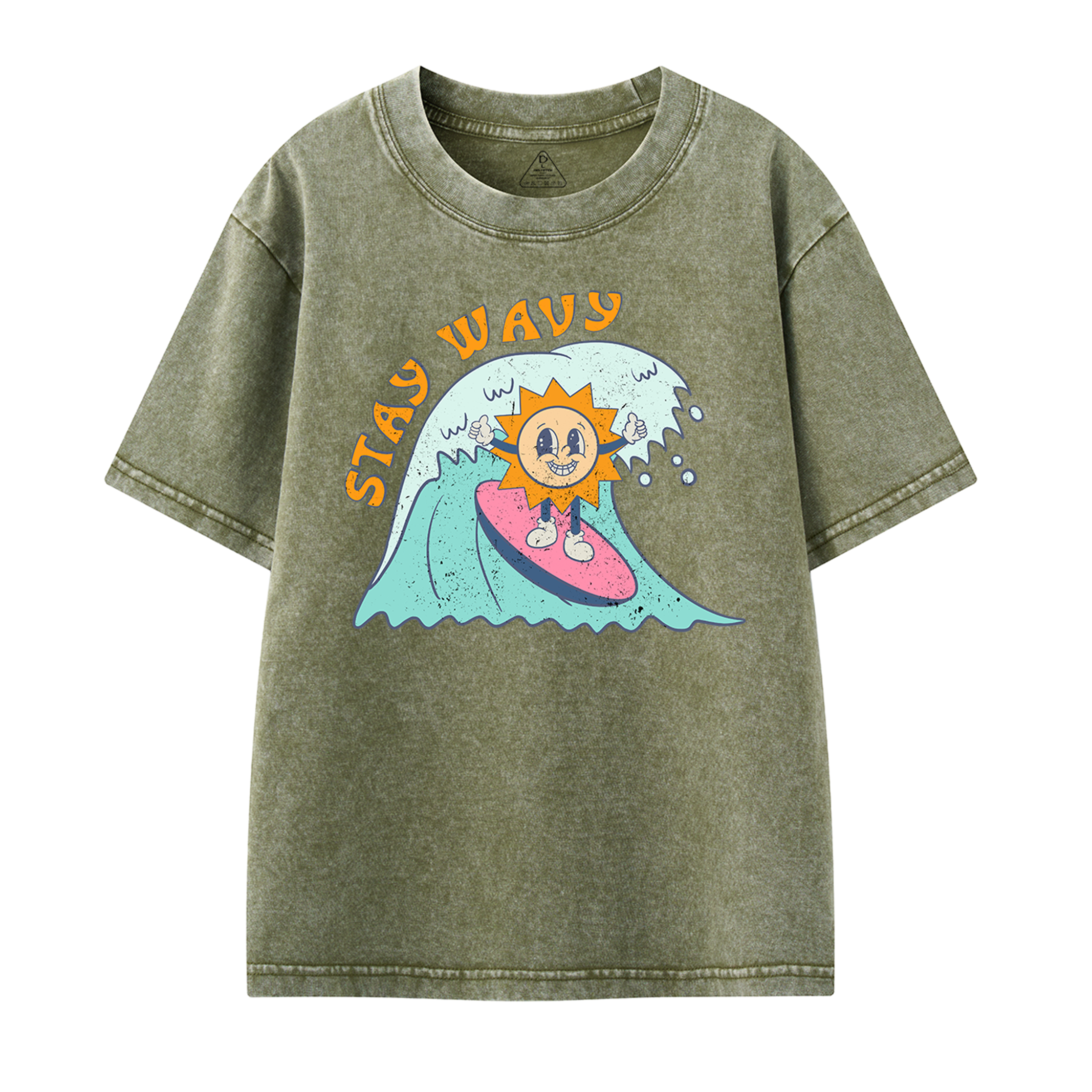 Stay Wavy Toddler&Kids Washed Tees         