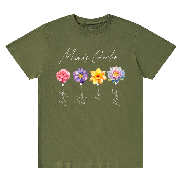 Personalized Kids Name Mama's Garden T-Shirts