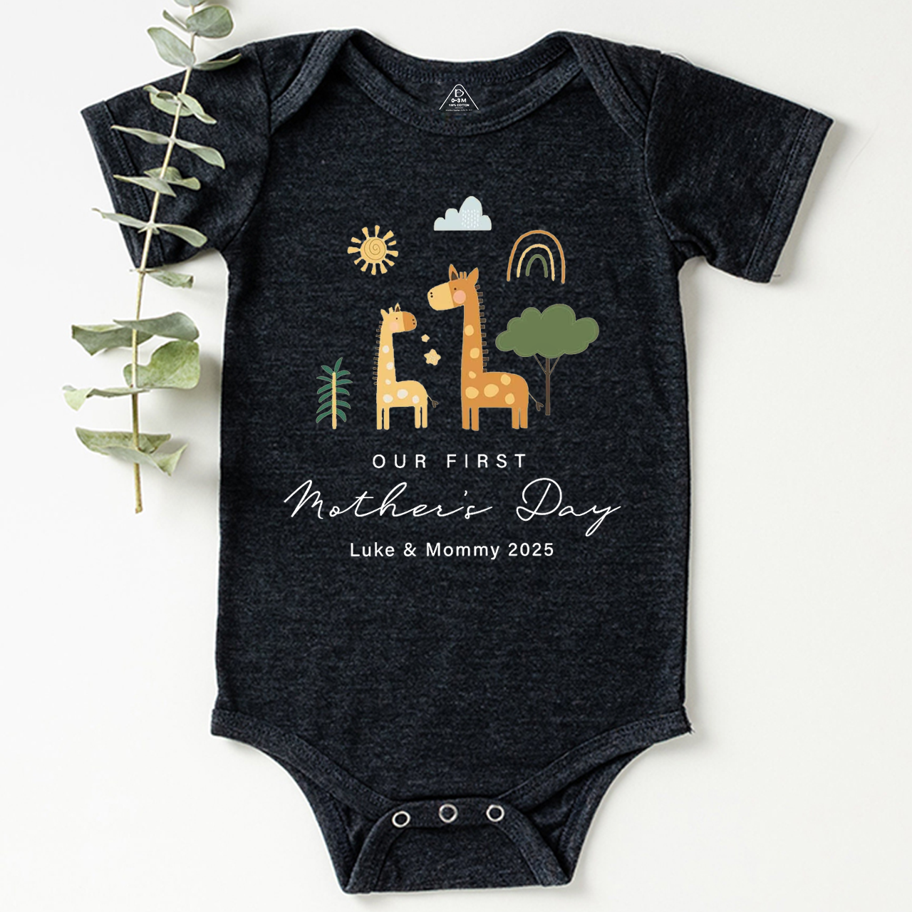 Personalized First Mother's Day Bodysuit Beepumpkin