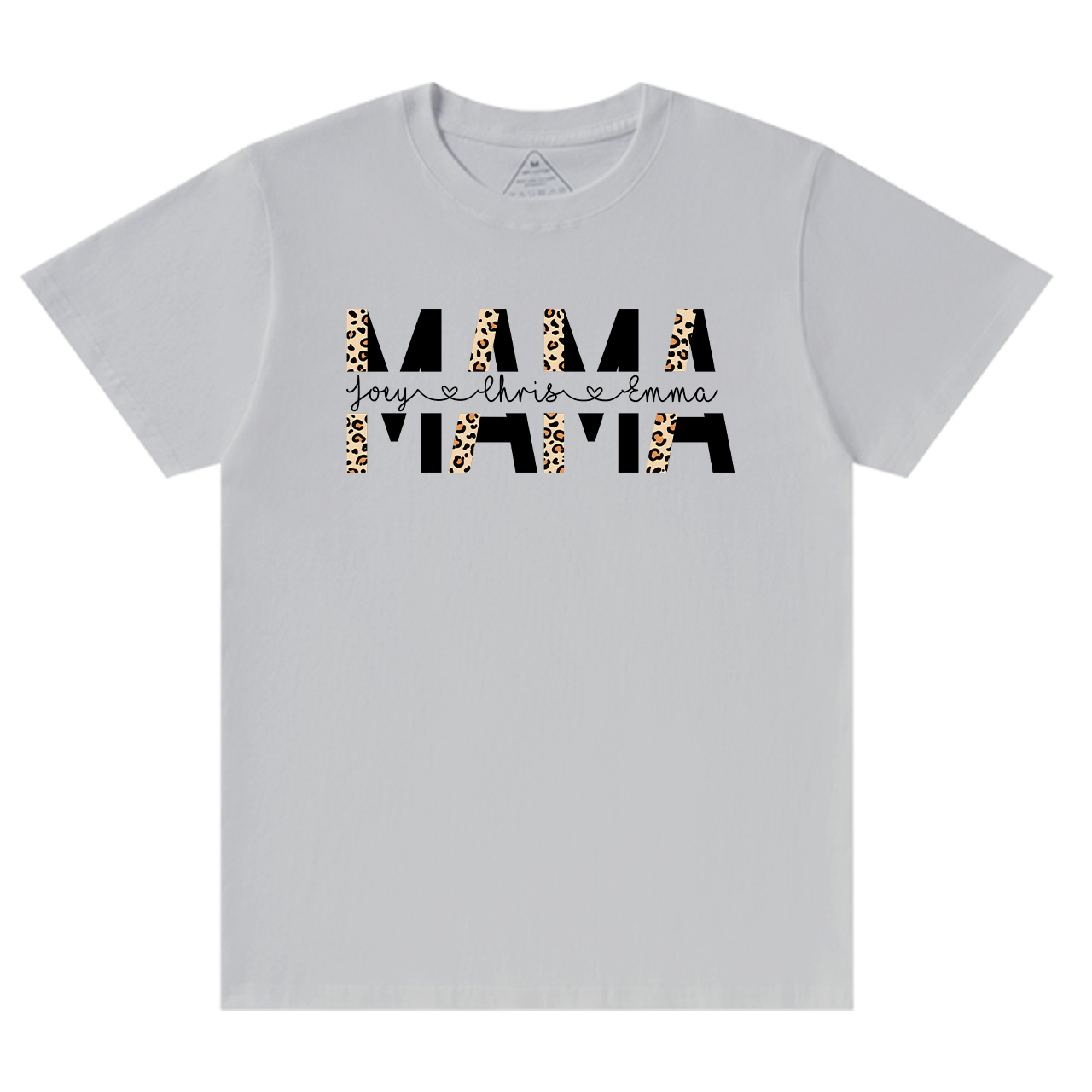 Custom Kids Names Leopard Print Mom Gift Tees