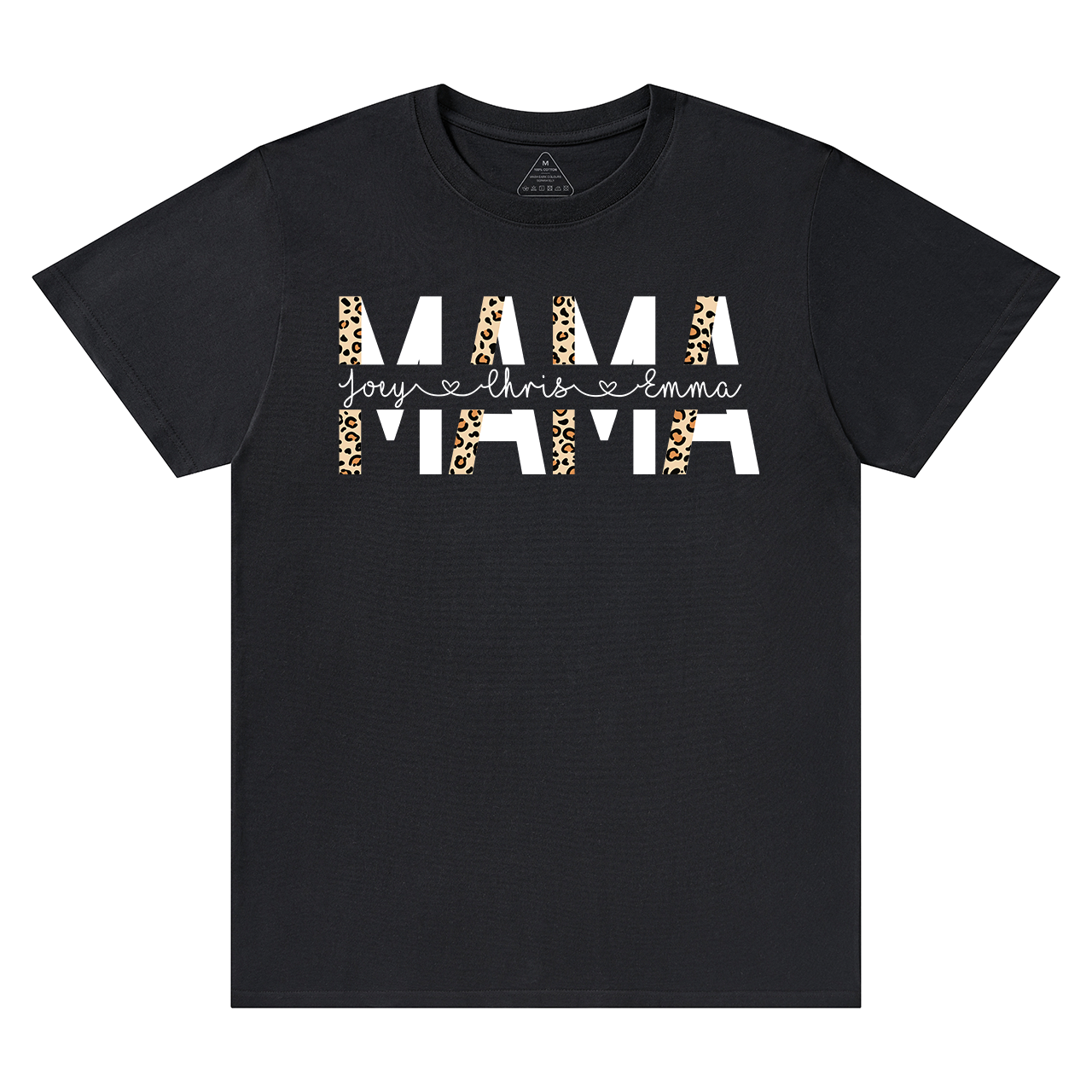 Custom Kids Names Leopard Print Mom Gift Tees