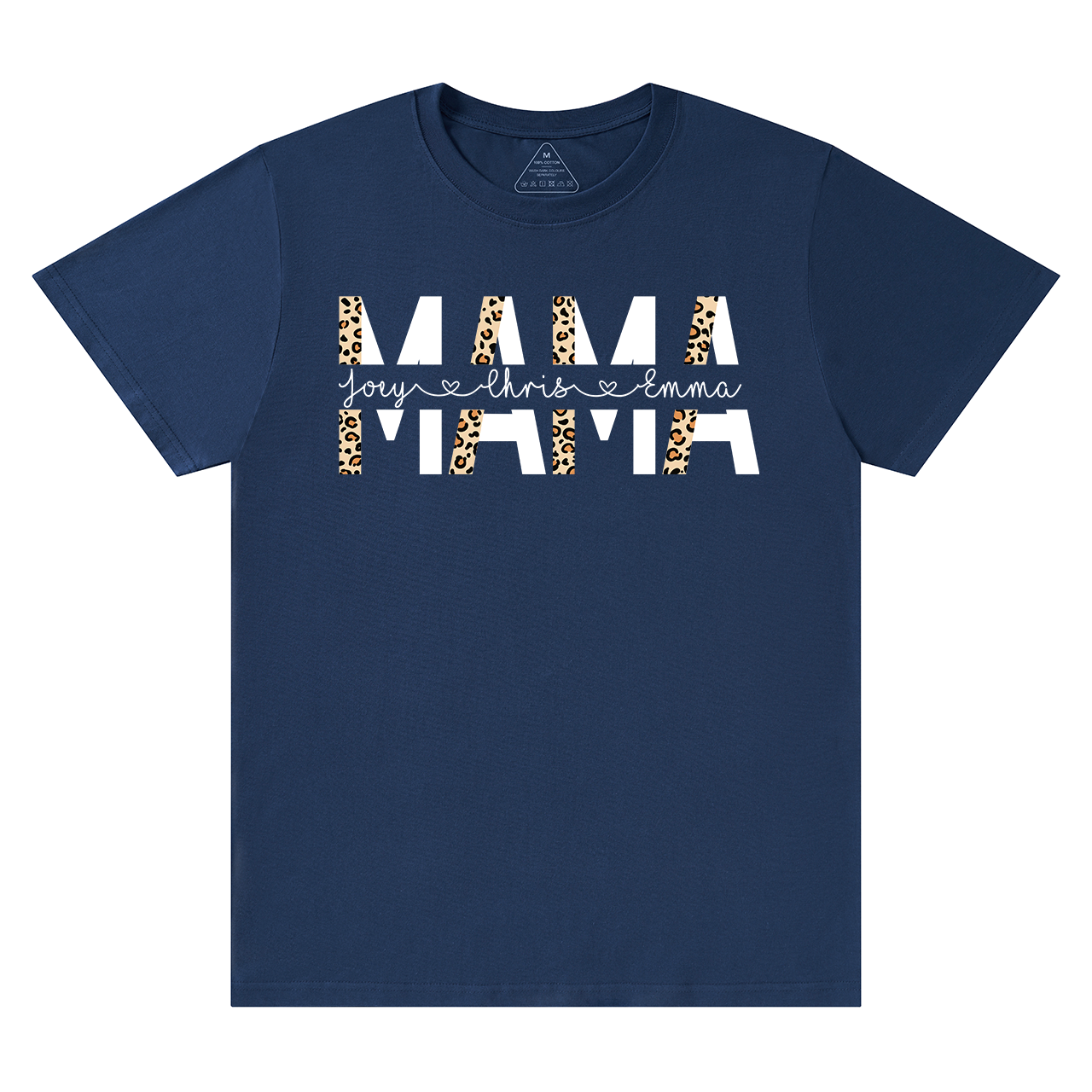 Custom Kids Names Leopard Print Mom Gift Tees