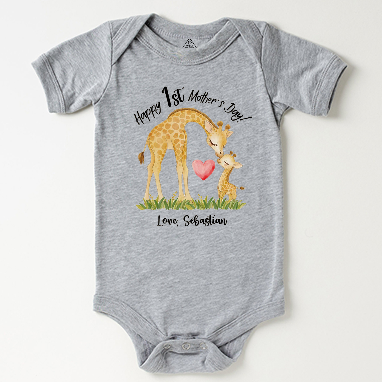 Personalized Mother's Day Giraffe Bodysuit Beepumpkin