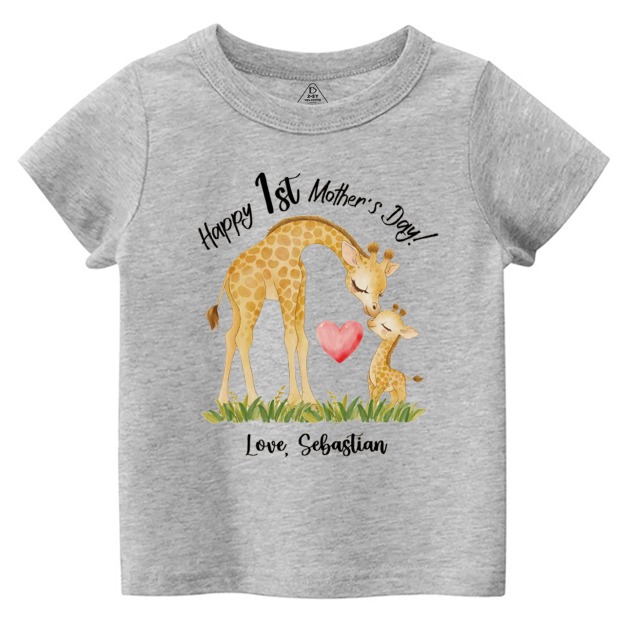 Personalized Mother's Day Giraffe Toddler&Kid's Tees Beepumpkin