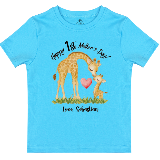 Personalized Mother's Day Giraffe Toddler&Kid's Tees Beepumpkin