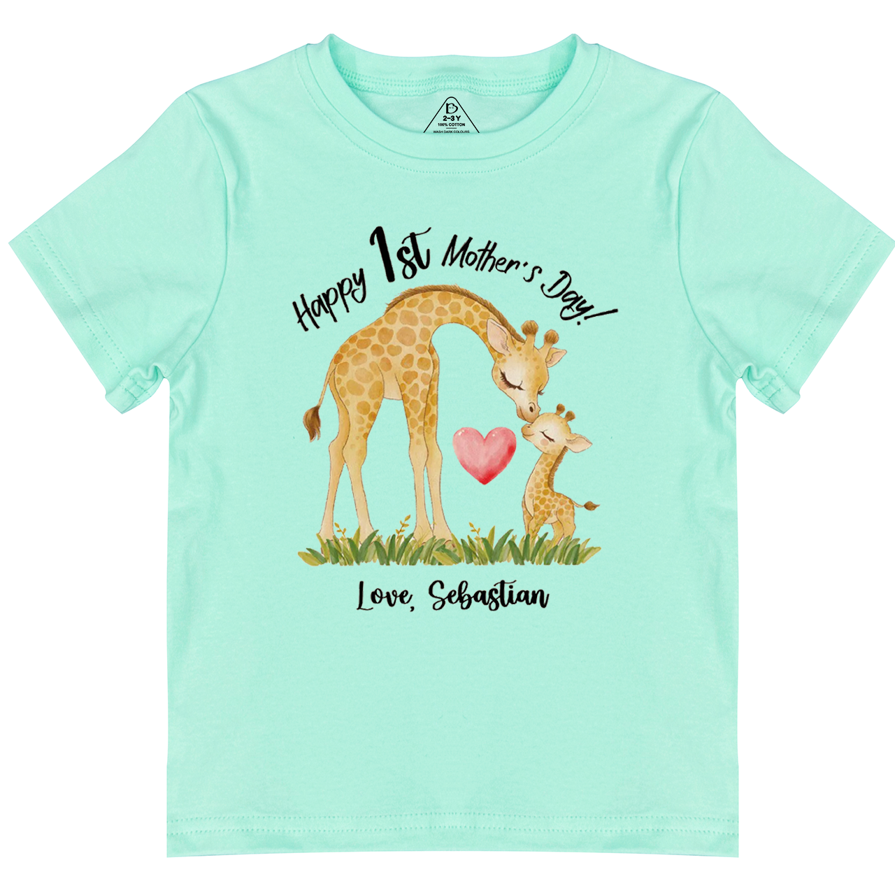 Personalized Mother's Day Giraffe Toddler&Kid's Tees Beepumpkin