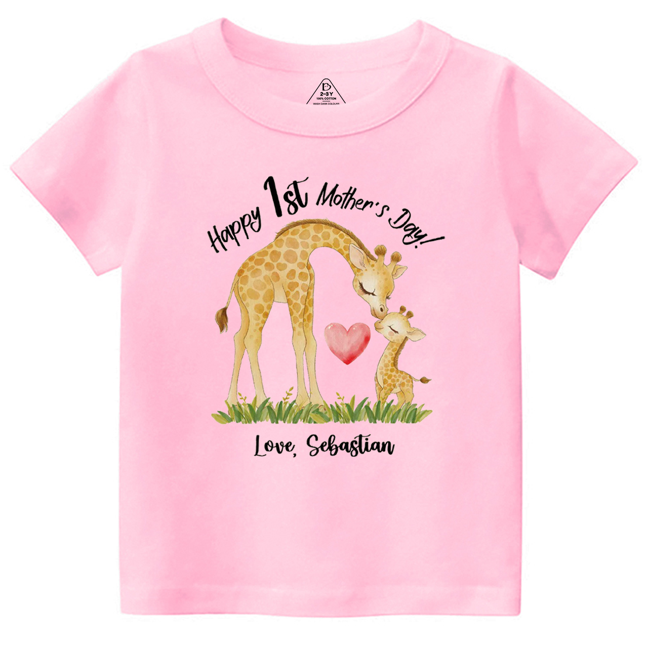 Personalized Mother's Day Giraffe Toddler&Kid's Tees Beepumpkin