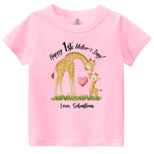 Personalized Mother's Day Giraffe Toddler&Kid's Tees Beepumpkin