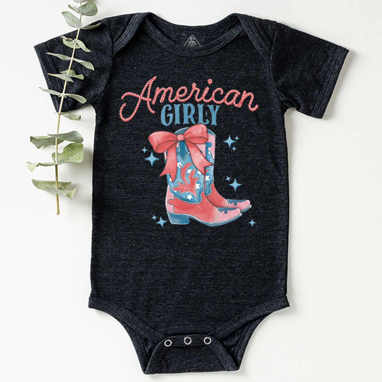 July 4th American Girly Cowgirl Bodysuit Beepumpkin