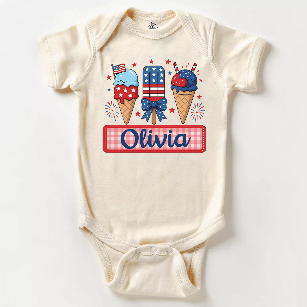 Personalized Name 4th Of July Bodysuit Beepumpkin