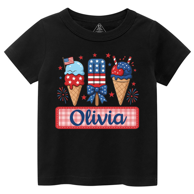 Personalized Name 4th Of July Toddler&Kid's Tees Beepumpkin 