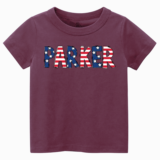 Personalized Name Patriotic Letters Toddler&Kid's Tees Beepumpkin 