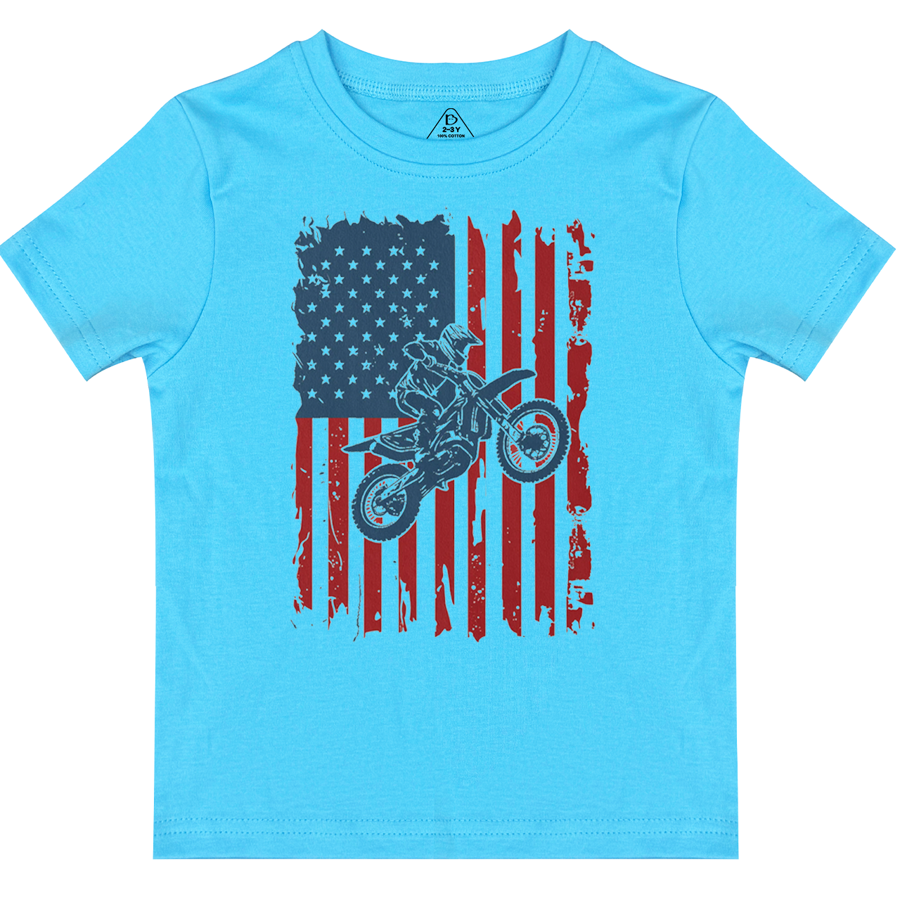 American Flag Dirt Bike Jump Toddler&Kid's Tees Beepumpkin 