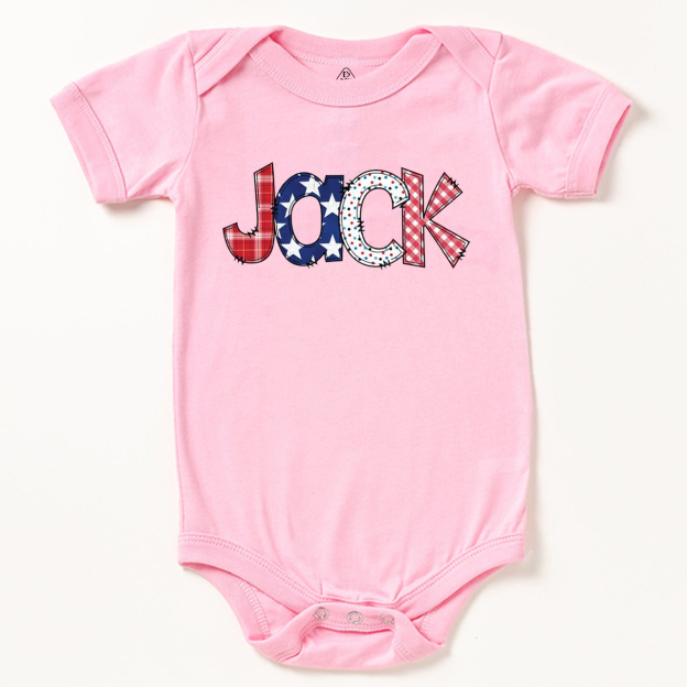 Personalized Name Fourth Of July Bodysuit Beepumpkin