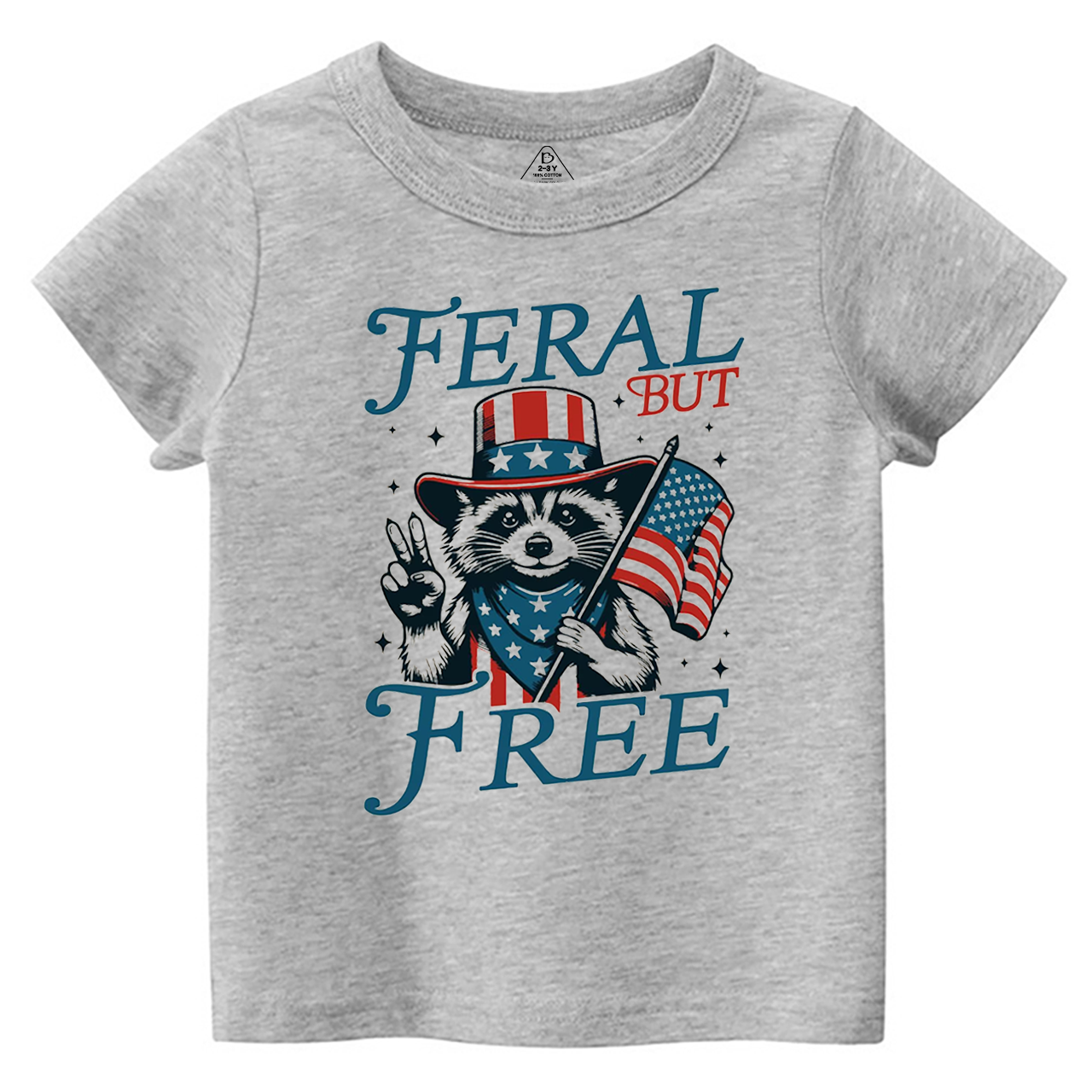 Feral But Free Fourth Of July Toddler&Kid's Tees Beepumpkin 