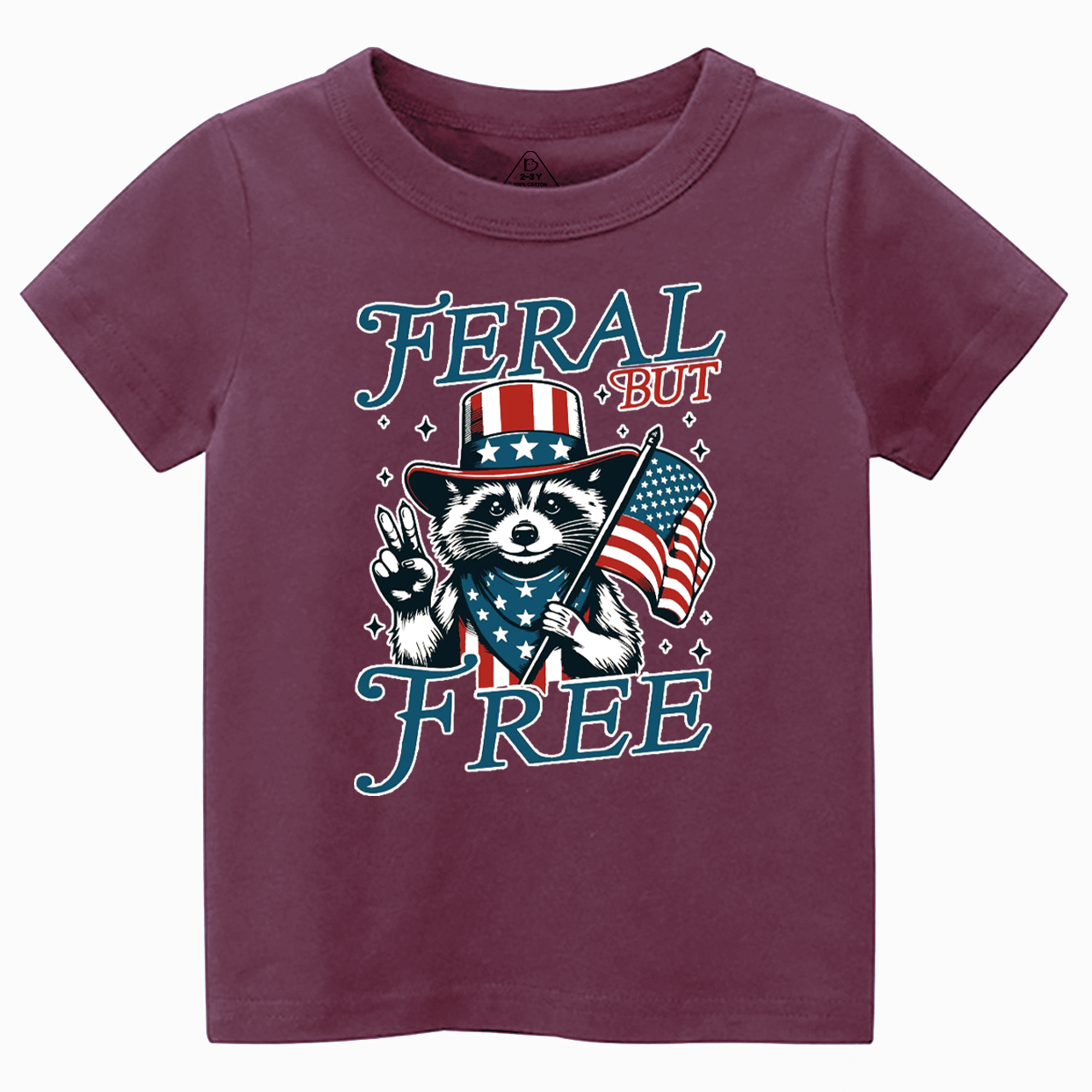 Feral But Free Fourth Of July Toddler&Kid's Tees Beepumpkin 