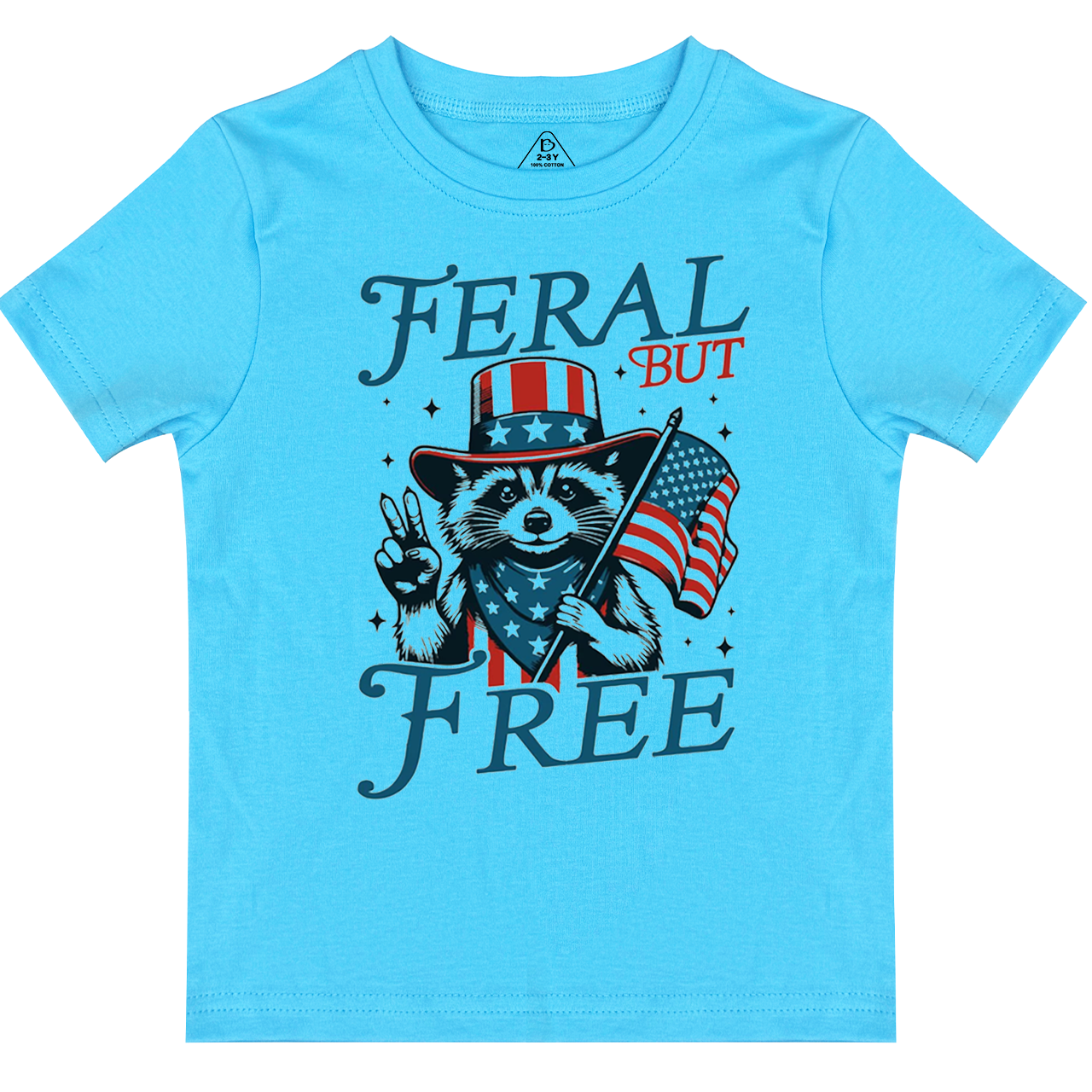 Feral But Free Fourth Of July Toddler&Kid's Tees Beepumpkin 