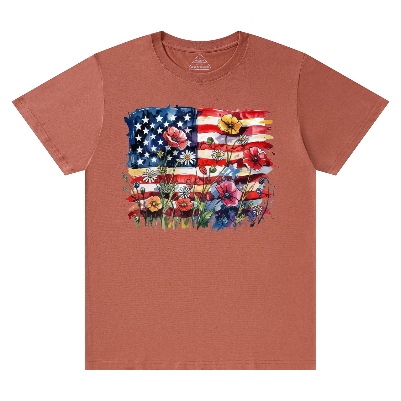 American Flag Floral Mama T-Shirts
