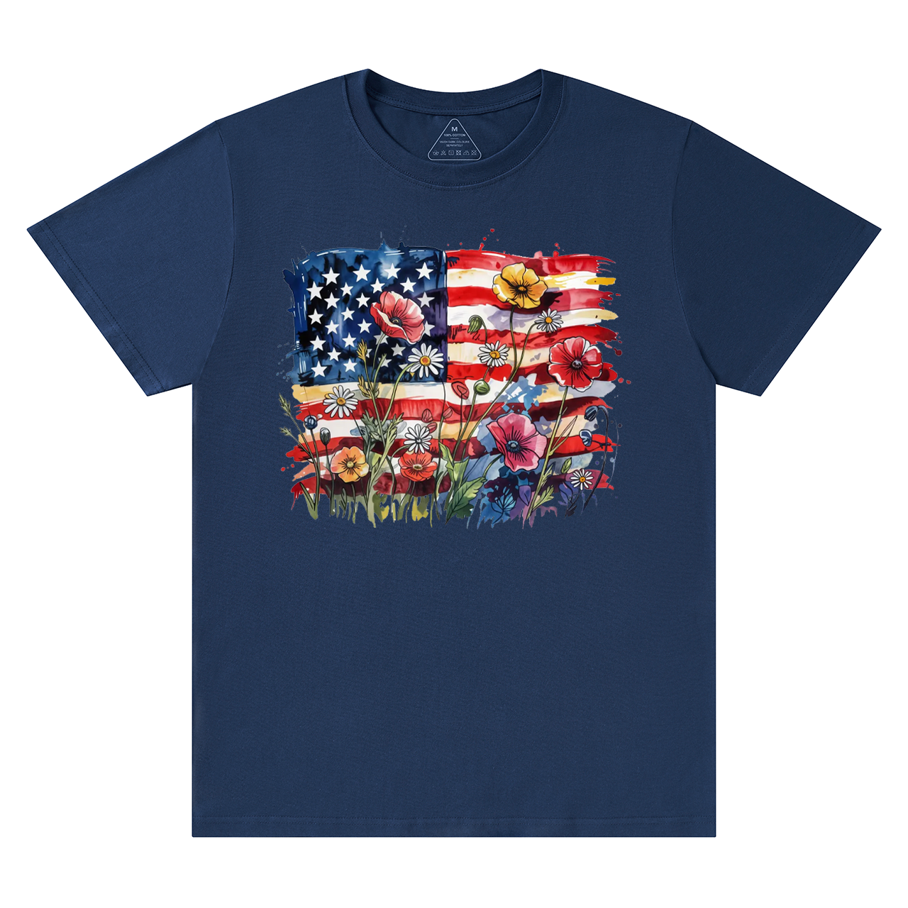 American Flag Floral Mama T-Shirts