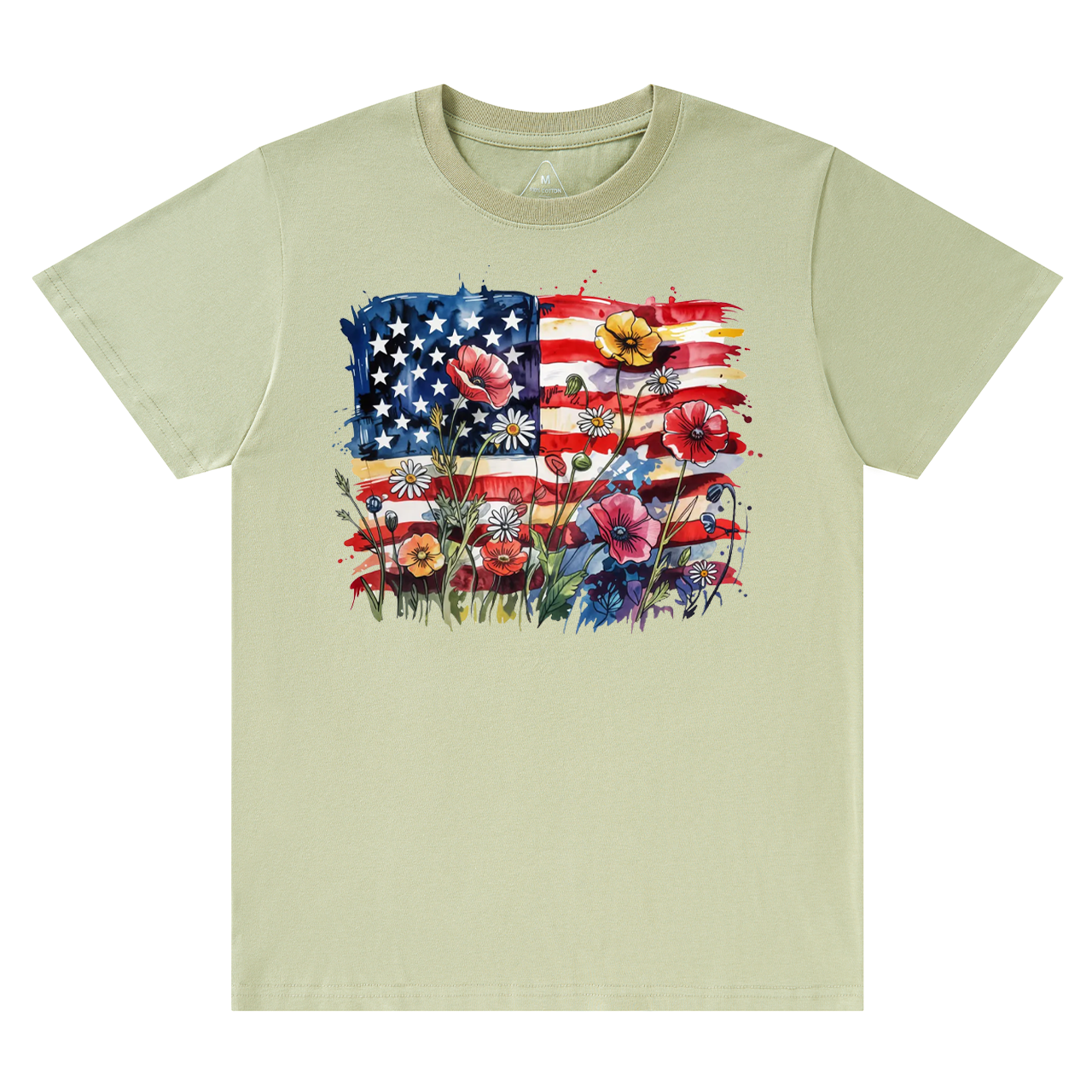American Flag Floral Mama T-Shirts