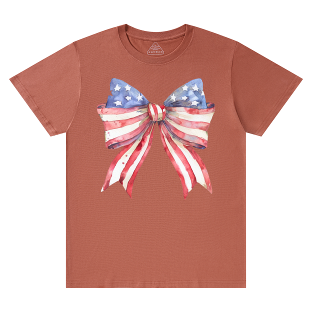 Coquette American Flag Mama T-Shirts