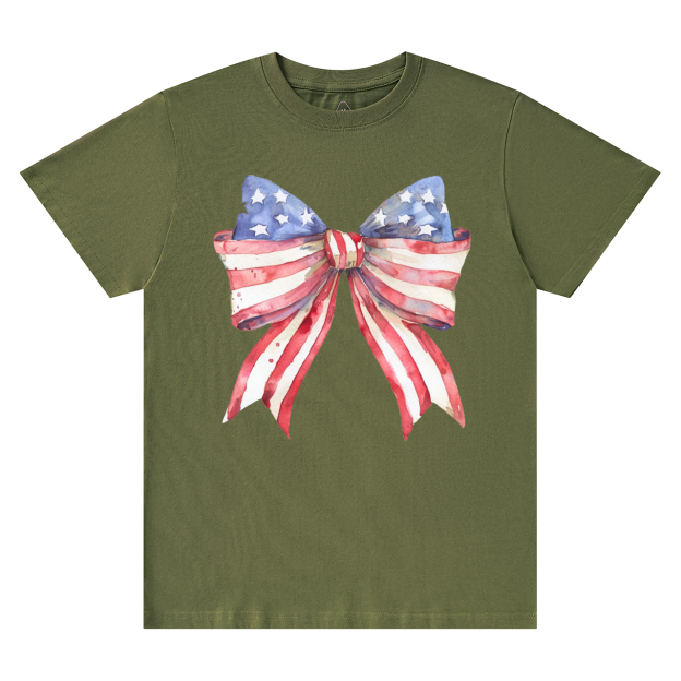 Coquette American Flag Mama T-Shirts