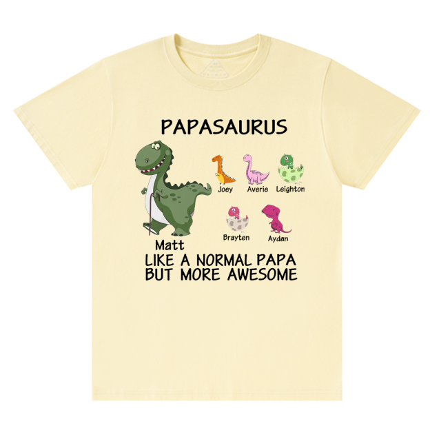 Papasaurus Grandpa Shirt Personalized With Name