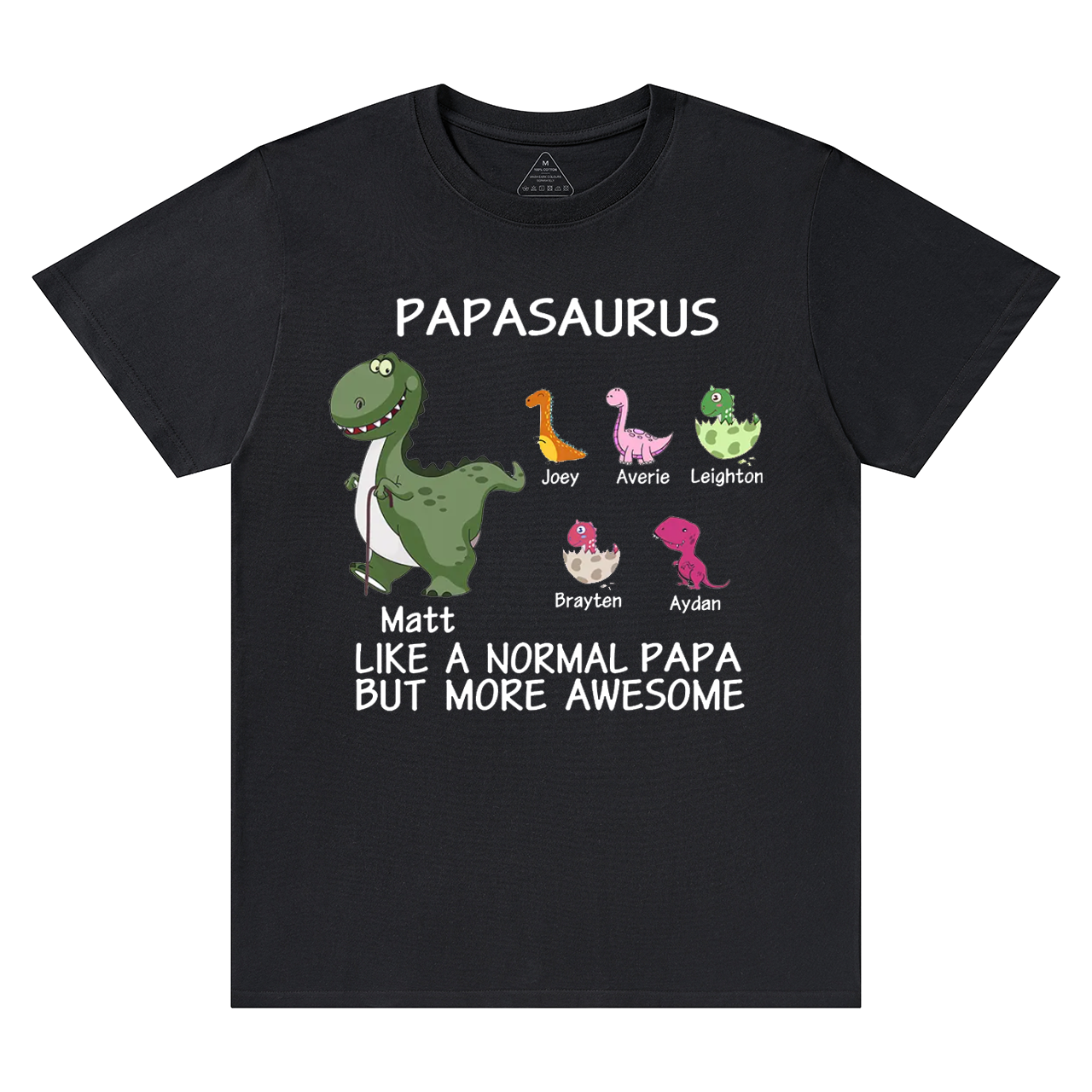 Papasaurus Grandpa Shirt Personalized With Name