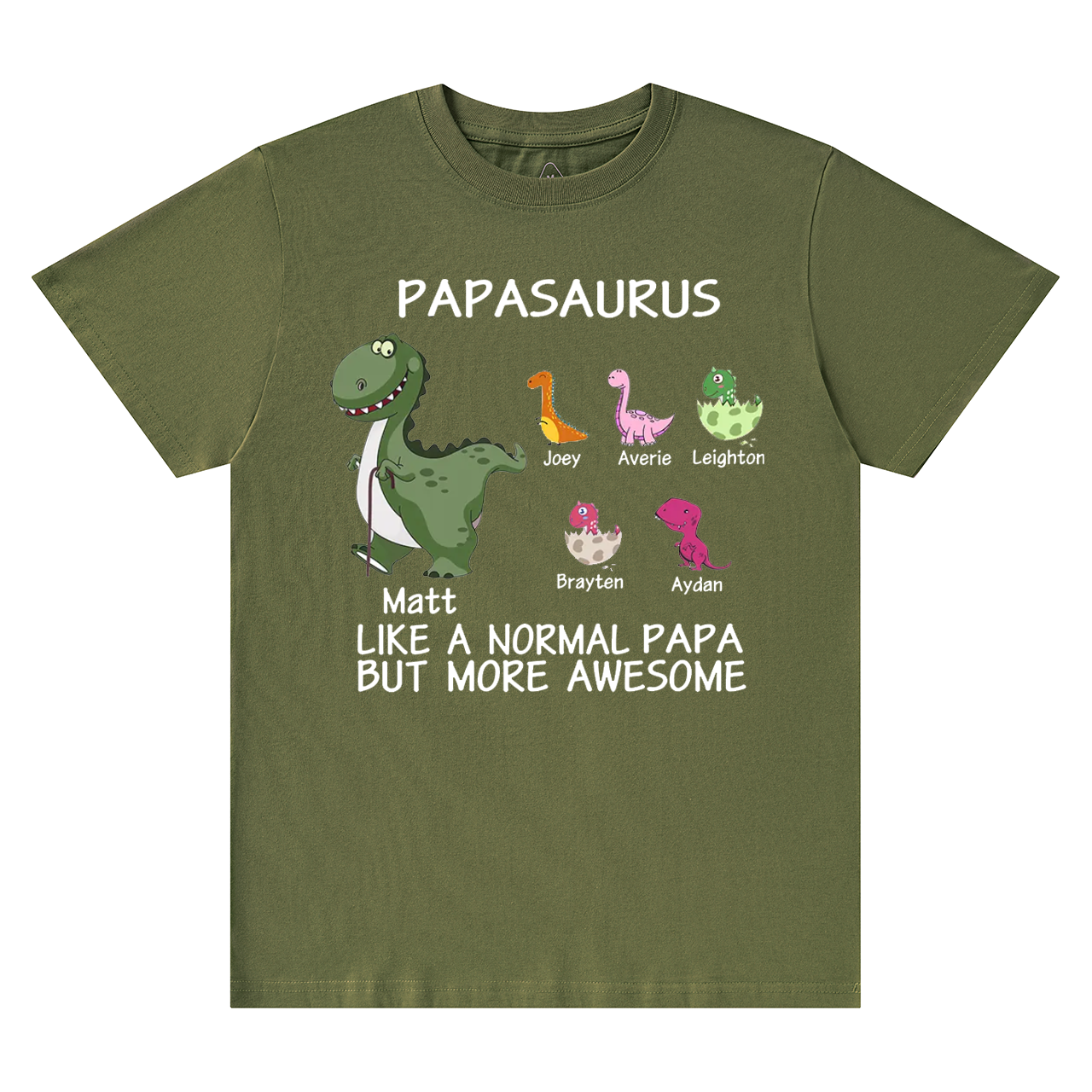 Papasaurus Grandpa Shirt Personalized With Name
