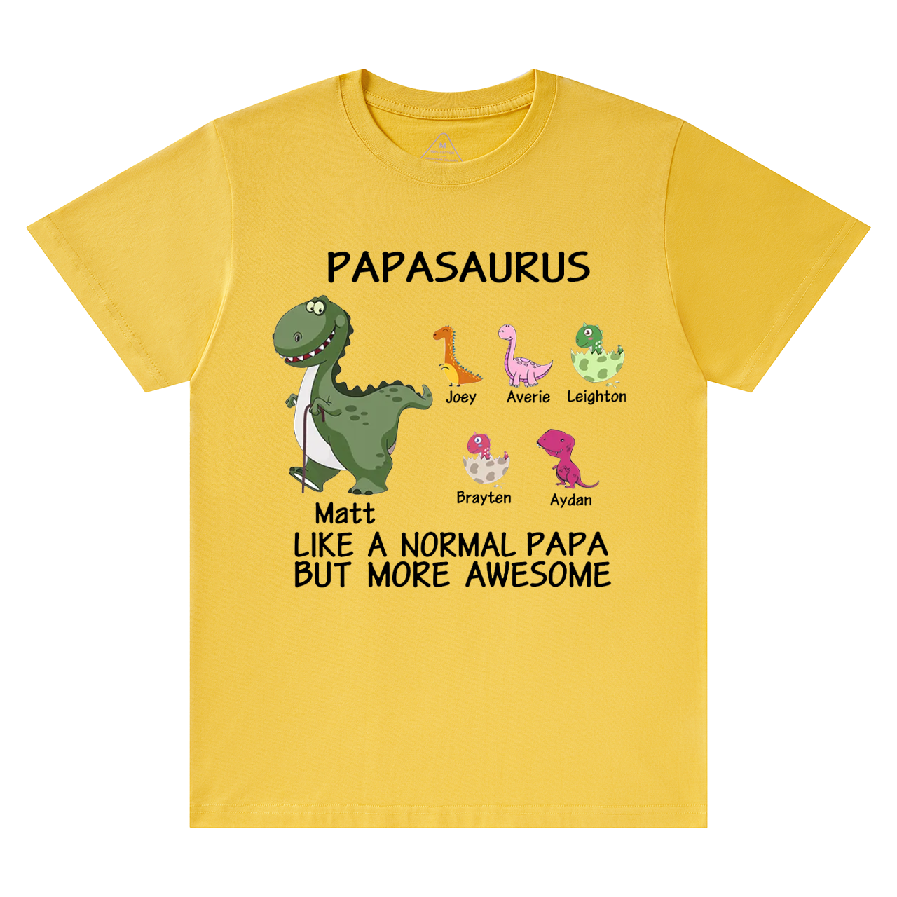 Papasaurus Grandpa Shirt Personalized With Name