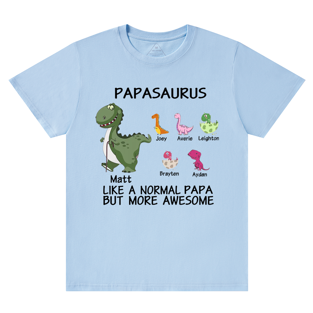 Papasaurus Grandpa Shirt Personalized With Name