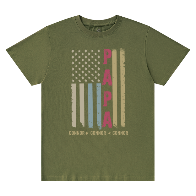 Personalized Grandpa US Flag Shirt
