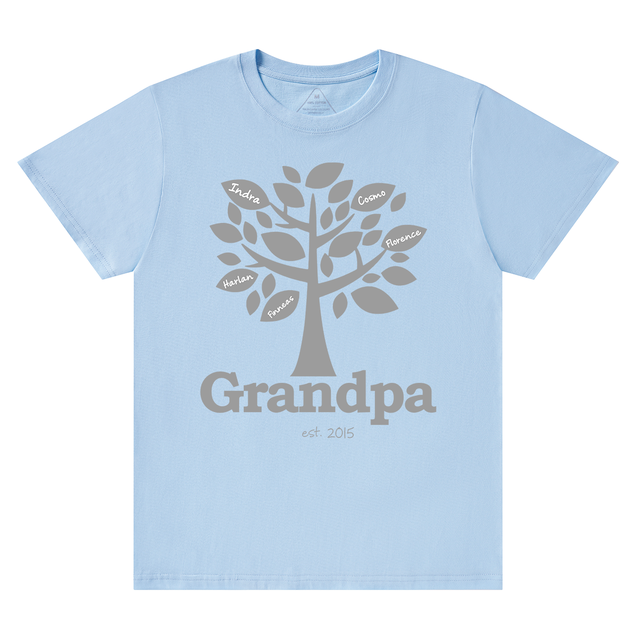 Personalized Family Tree Grandpa Established T-shirt
