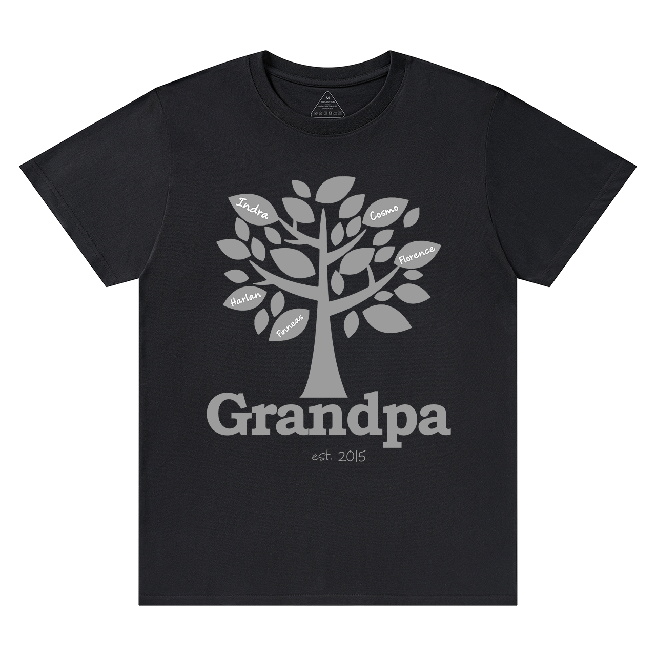 Personalized Family Tree Grandpa Established T-shirt