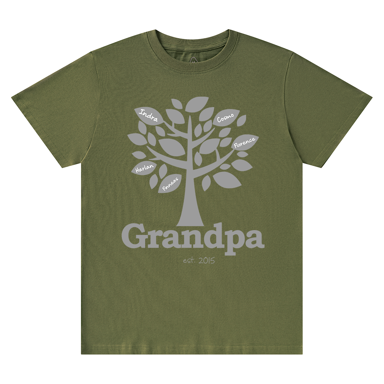 Personalized Family Tree Grandpa Established T-shirt