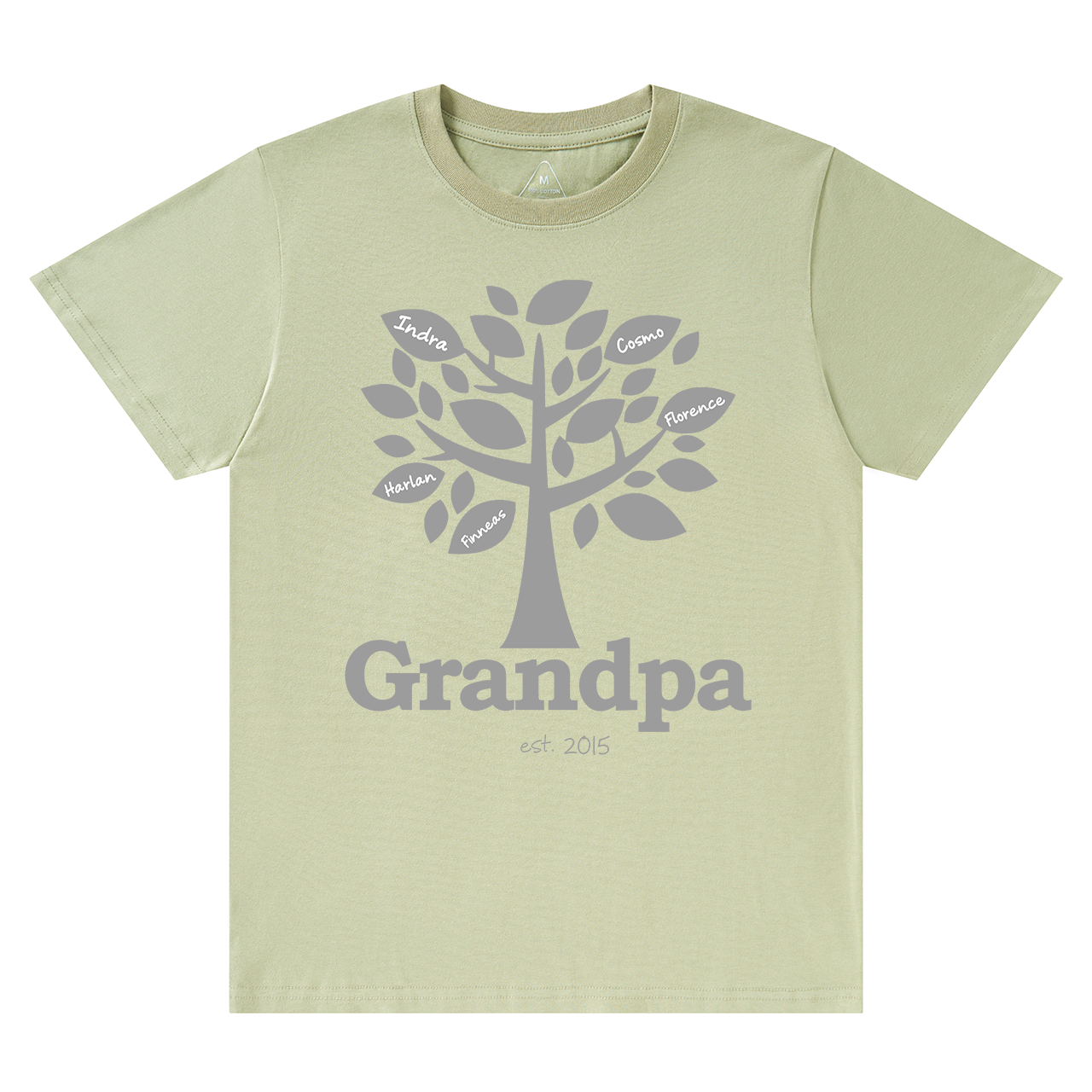 Personalized Family Tree Grandpa Established T-shirt